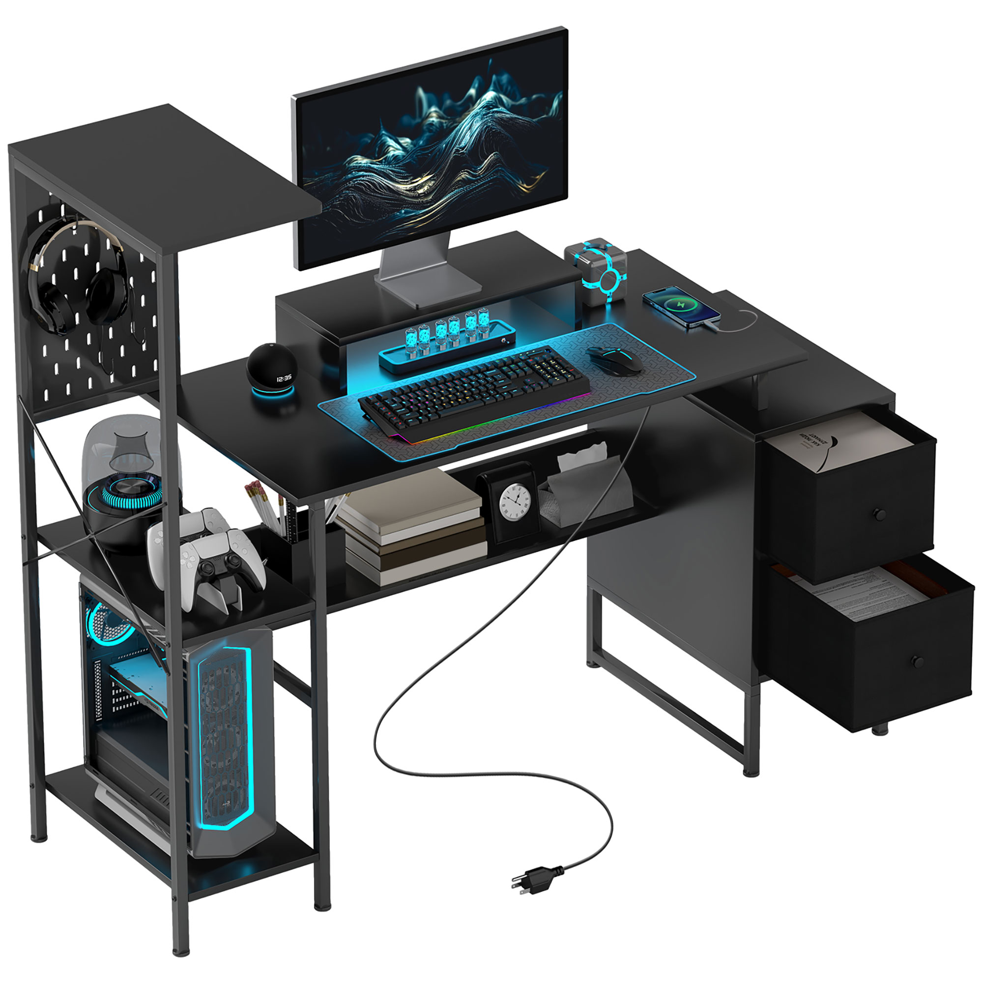 Desk Setup Computer - Mesa de Jogos Homcom de 56