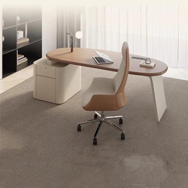 L Shaped Desk Setup - Quarto notebook mesa arquivo armários gavetas