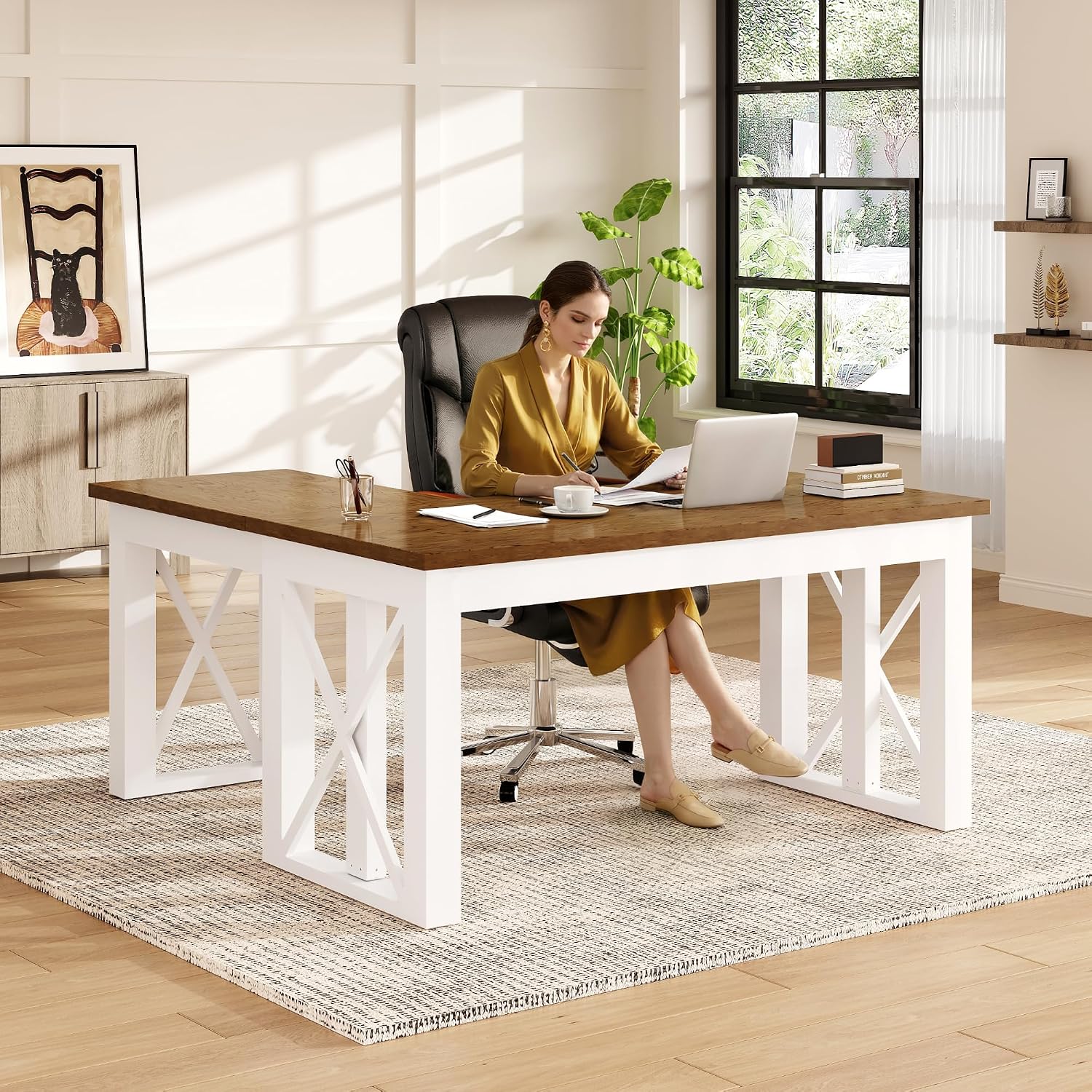 L Shaped Desk Setup - Mesa de Trabalho em L com