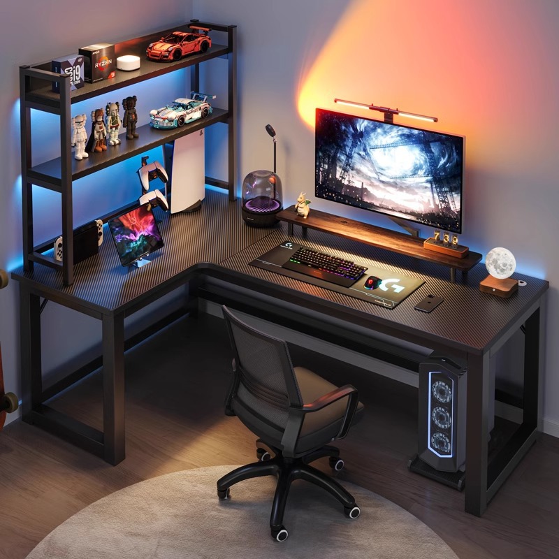 L Shaped Desk Setup - Mesa de computador Mesa de canto