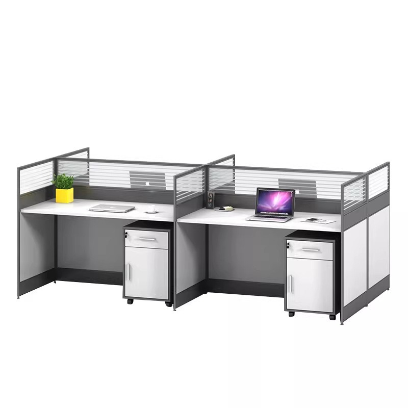 L Shaped Desk Setup - Mesa de Escritório Branca para 2,