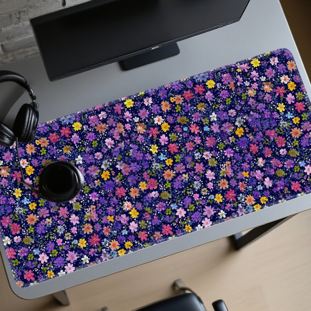 Desk Setup Aesthetic - Tapete de Mesa com Padrão Floral