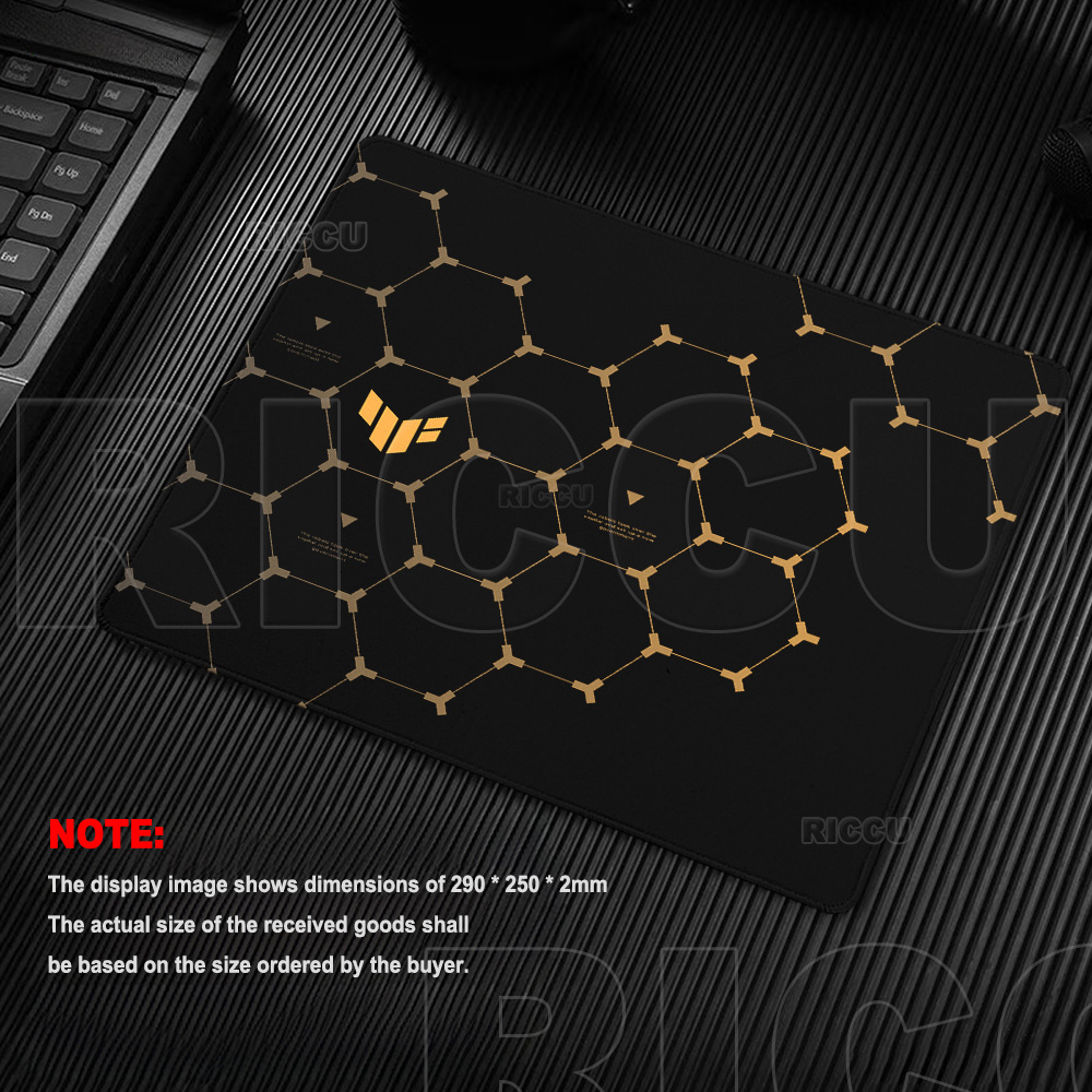 Desk Setup Black And White - Mouse Pad Hexagonal TUF Gaming de