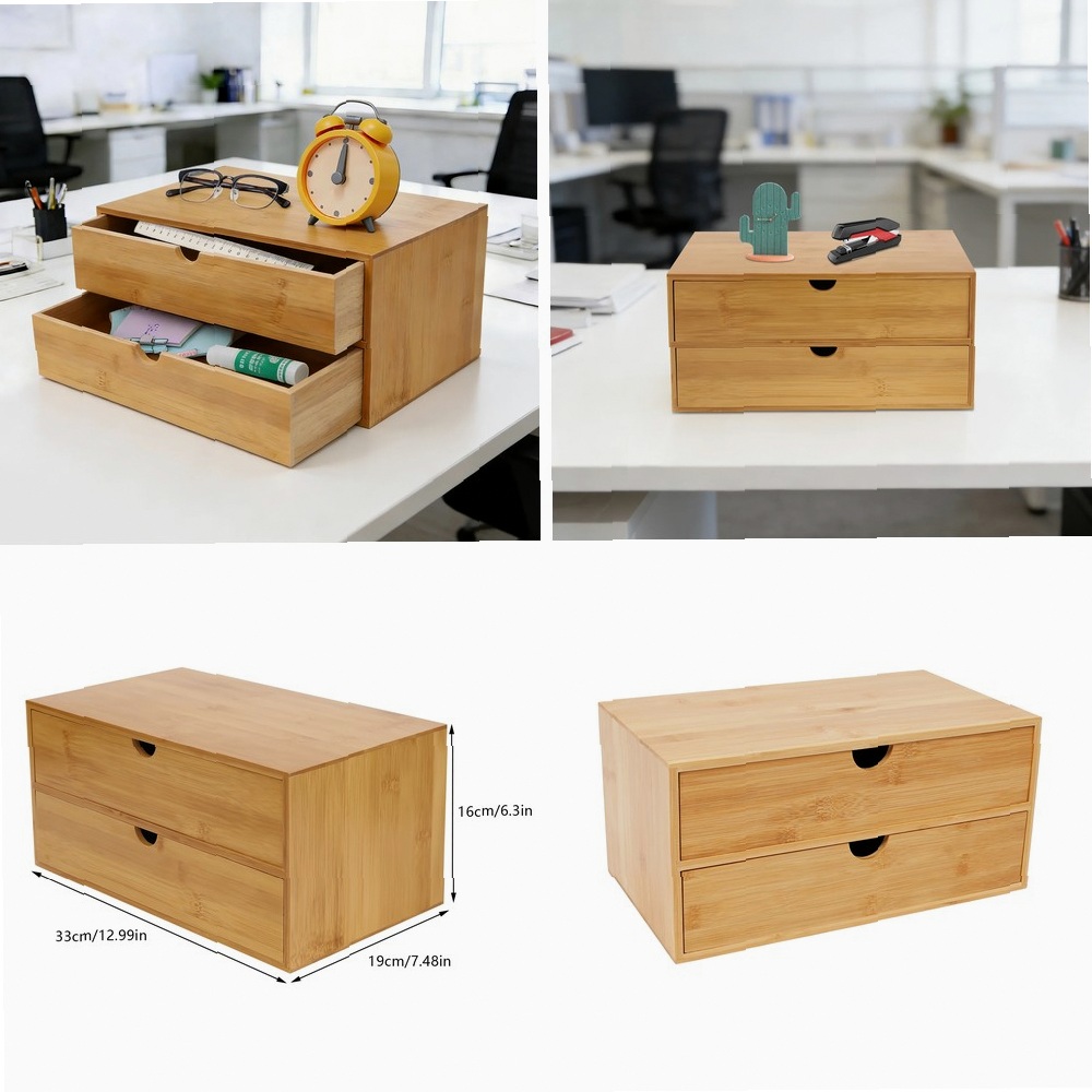 Drawer Organizer Bamboo - Organizador de Mesa, Caixa de Armazenamento