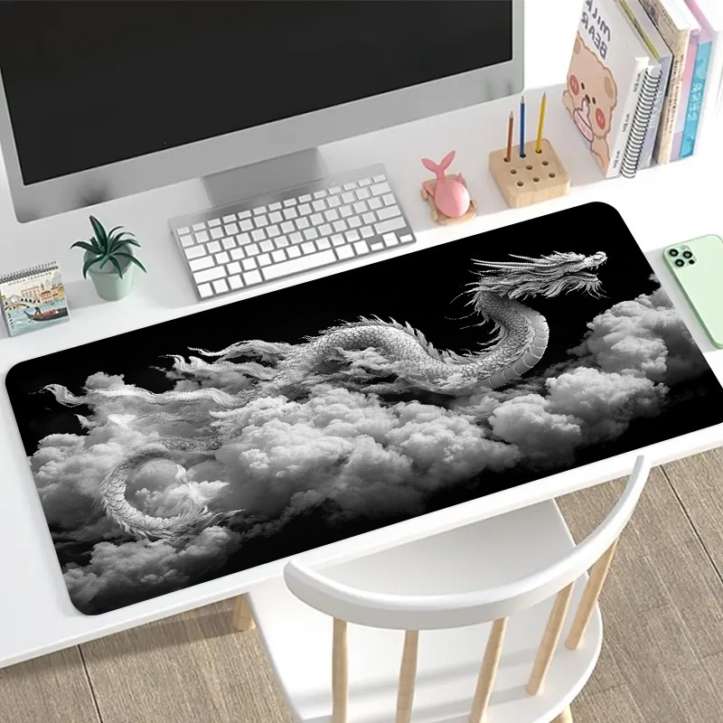 Mouse Pad Gamer Dragão Preto e - Desk Setup Black And White avaliação e preço