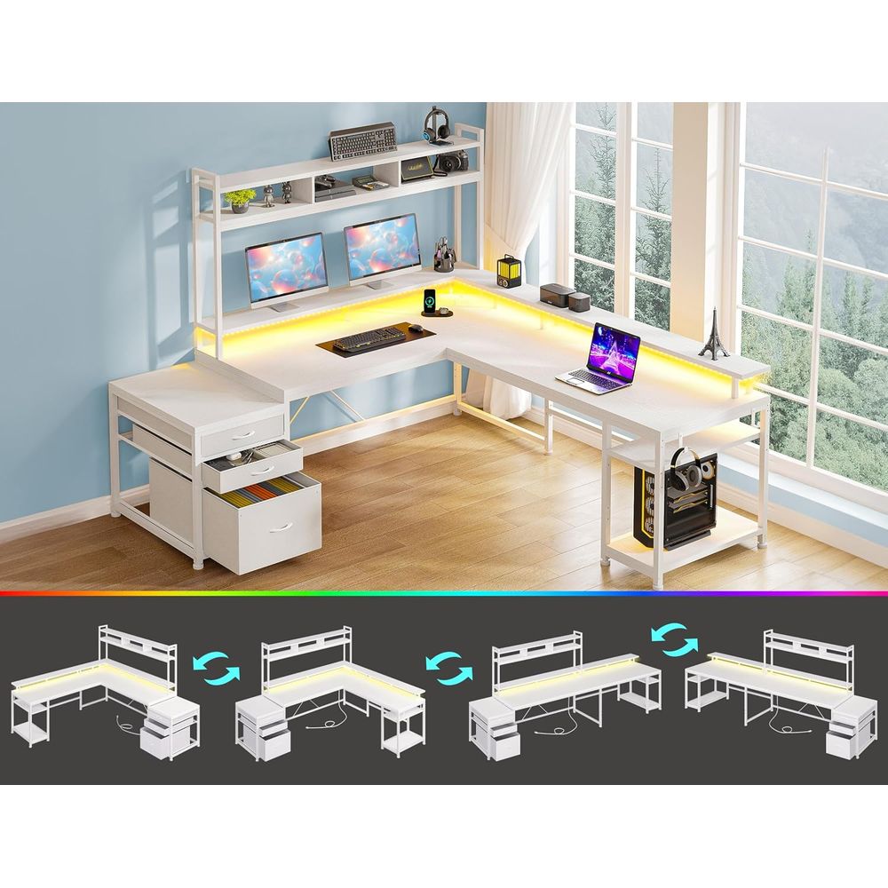 Mesa em L de 104 polegadas par - L Shaped Desk Setup avaliação e preço