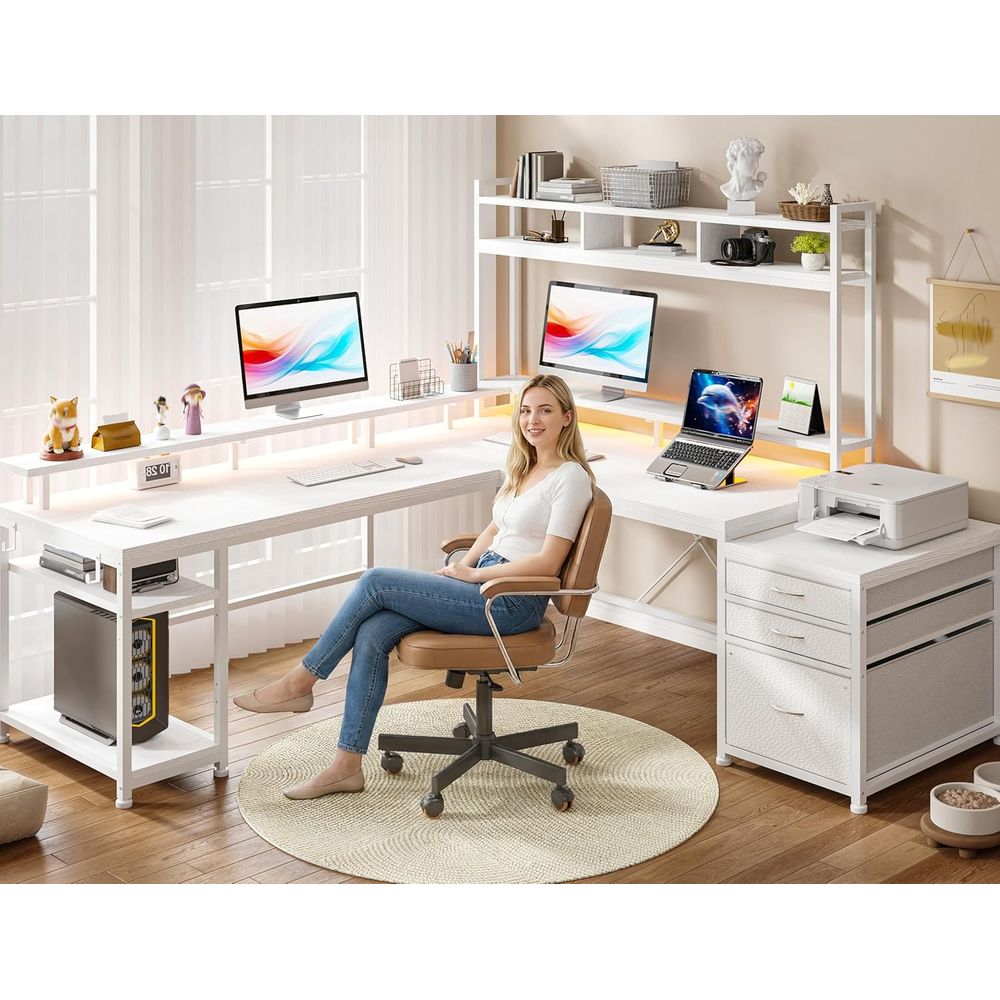 Mesa em L de 104 polegadas par - L Shaped Desk Setup avaliação e preço
