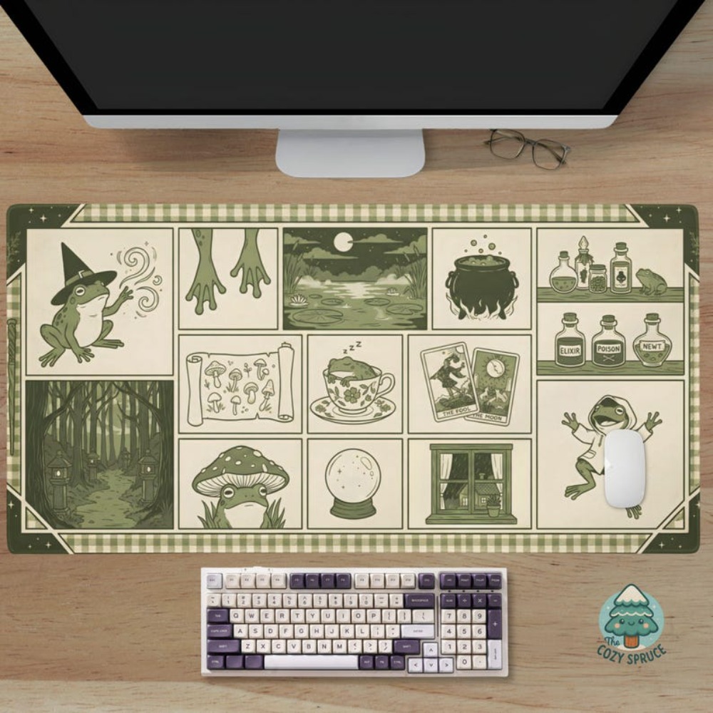 Tapete de Mesa Witchy Frog Apo - Desk Setup Aesthetic avaliação e preço