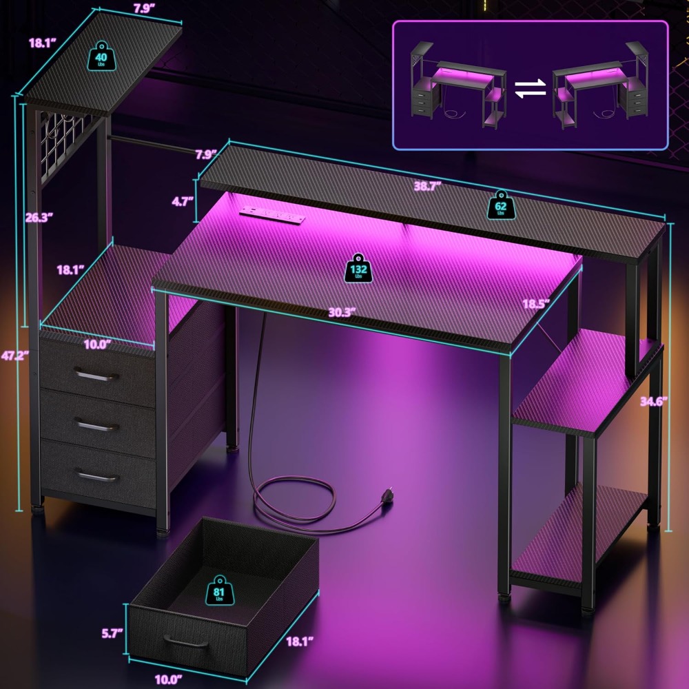 Mesa de Jogos Reversível de 48 - L Shaped Desk Setup avaliação e preço