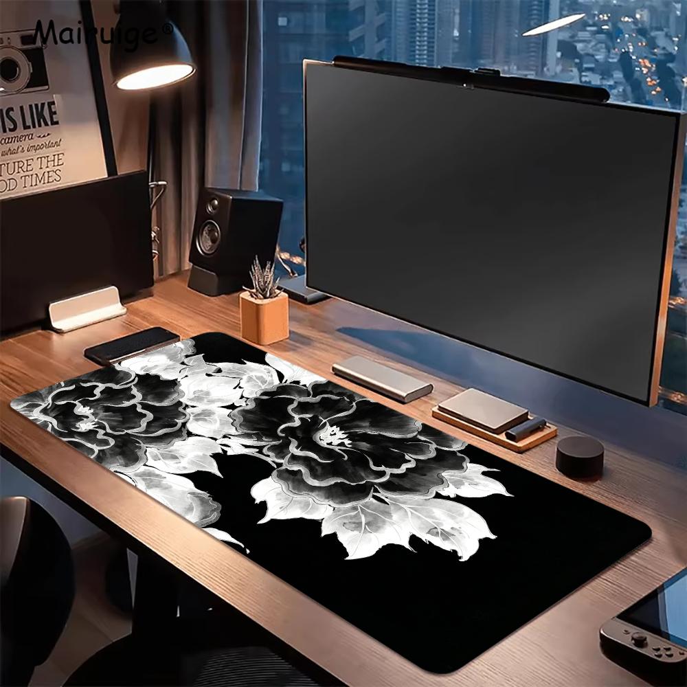 Mouse Pad de Peônia Tingido co - Desk Setup Black And White avaliação e preço