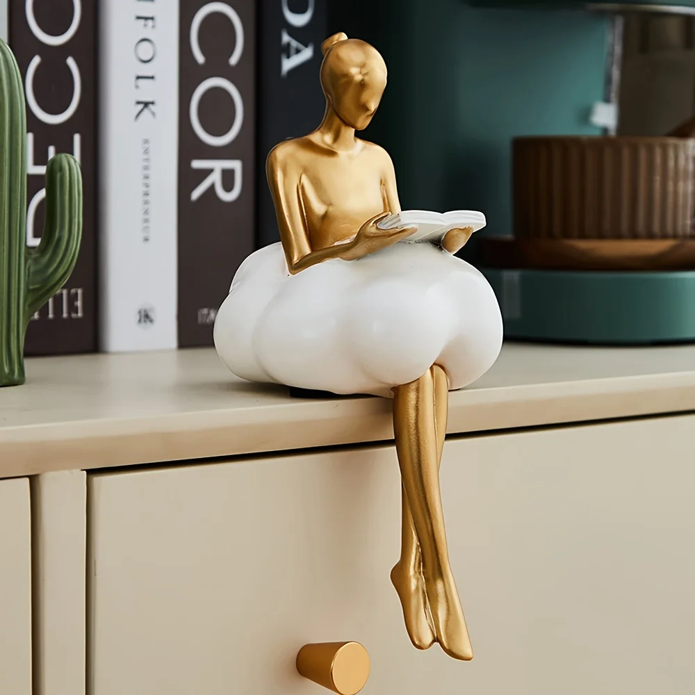 Menina nuvem escultura figura  - Desk Setup Girl avaliação e preço
