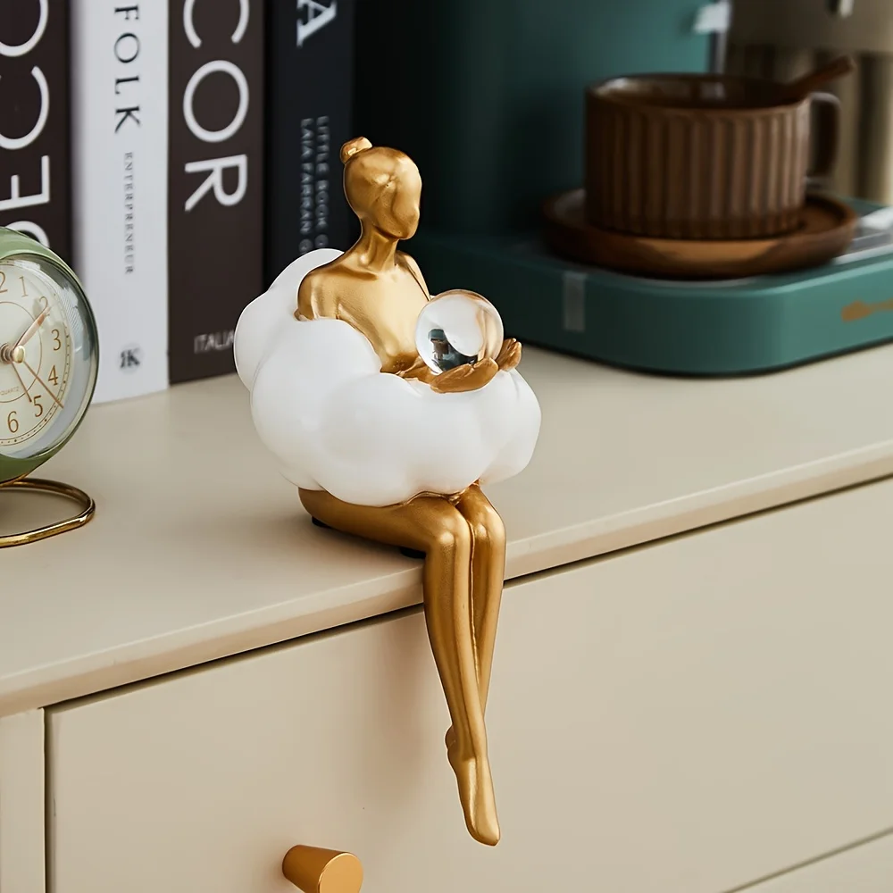 Menina nuvem escultura figura  - Desk Setup Girl avaliação e preço