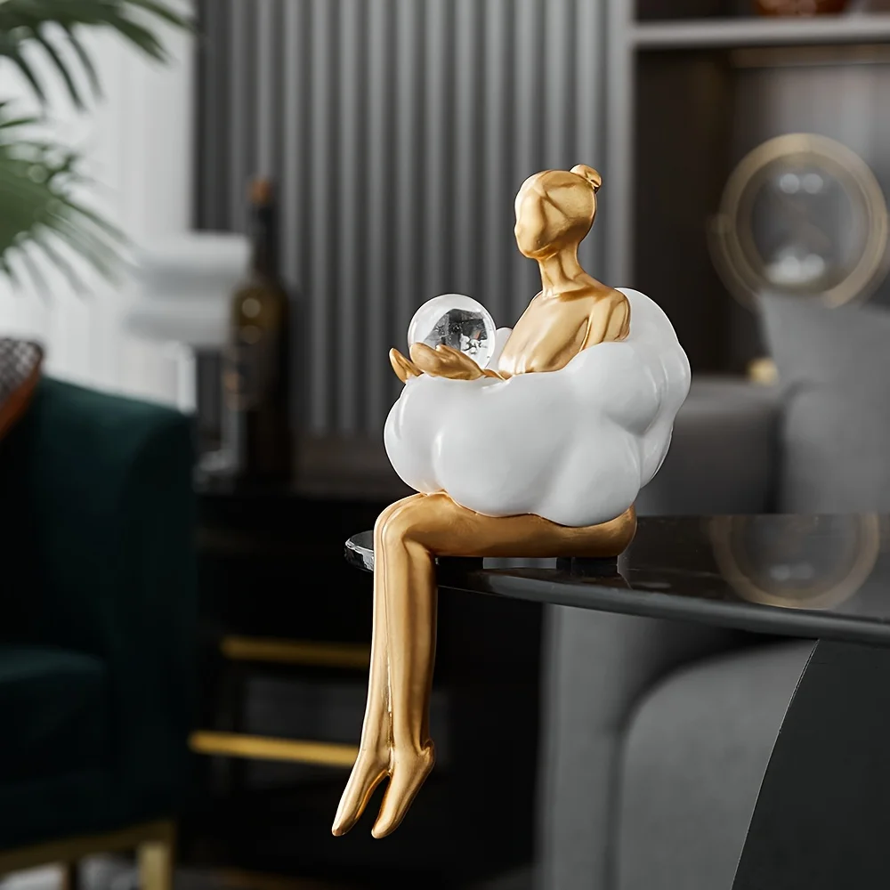 Menina nuvem escultura figura  - Desk Setup Girl avaliação e preço