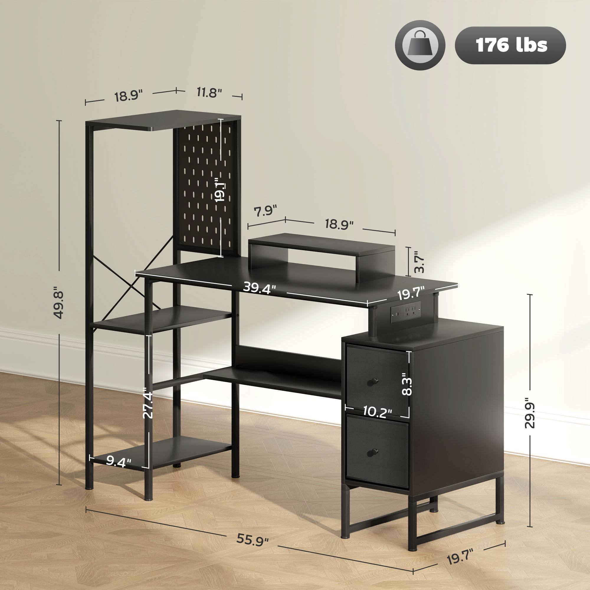 Mesa de Jogos Homcom de 56 pol - Desk Setup Computer avaliação e preço