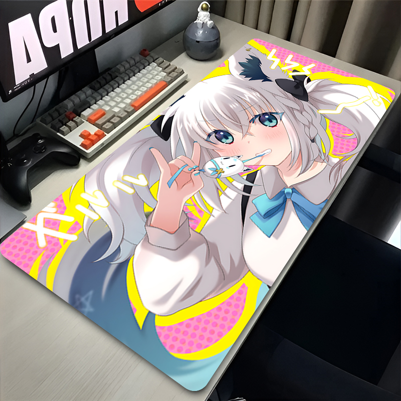 Shirakami fubuki mouse pad por - Desk Setup Black And White avaliação e preço
