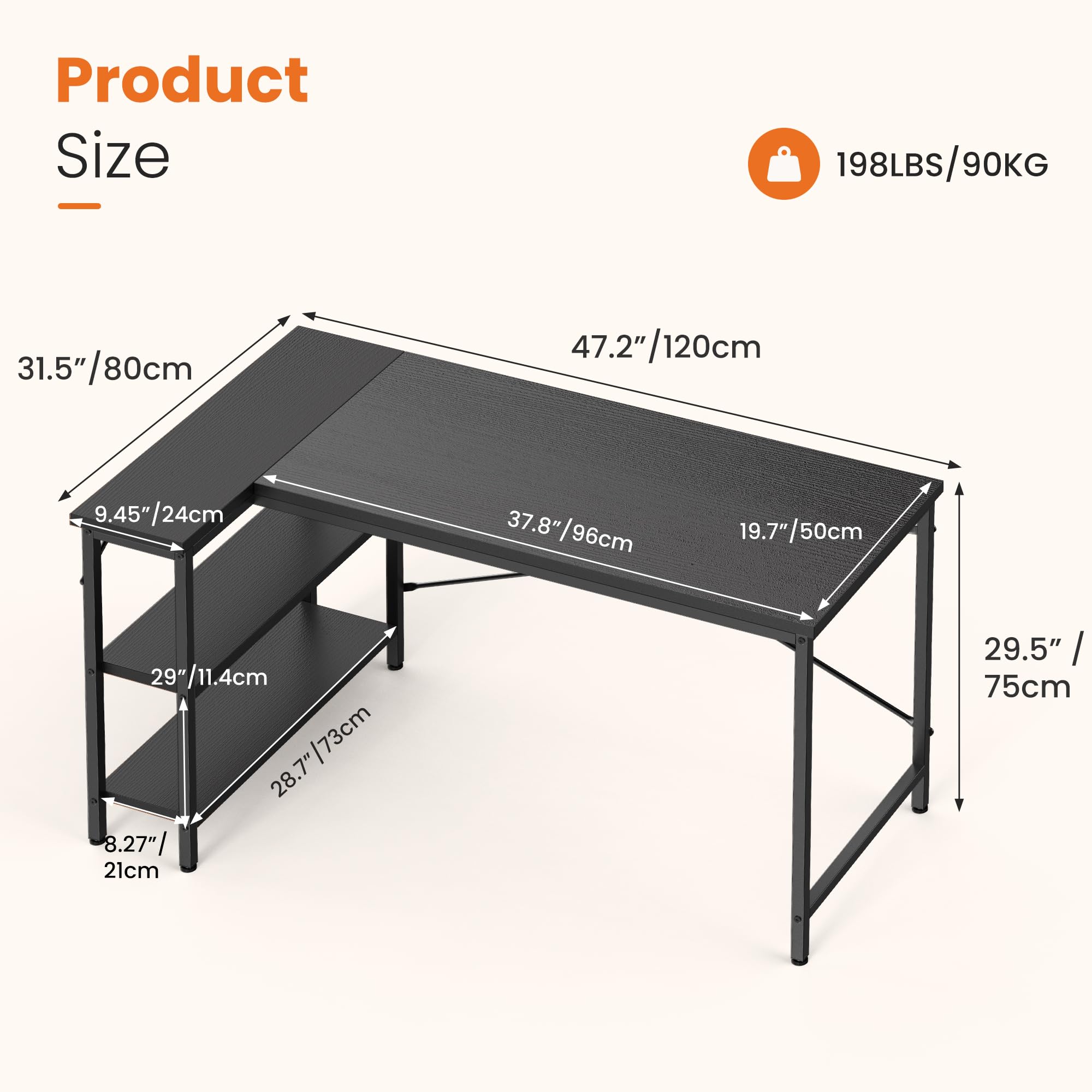 JHK Mesa em forma de L Mesa de - L Shaped Desk Setup avaliação e preço