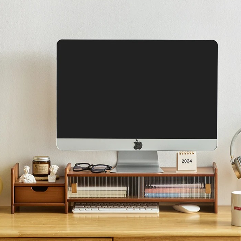 ‌ Suporte de monitor com gavet - Drawer Organizer Bamboo avaliação e preço