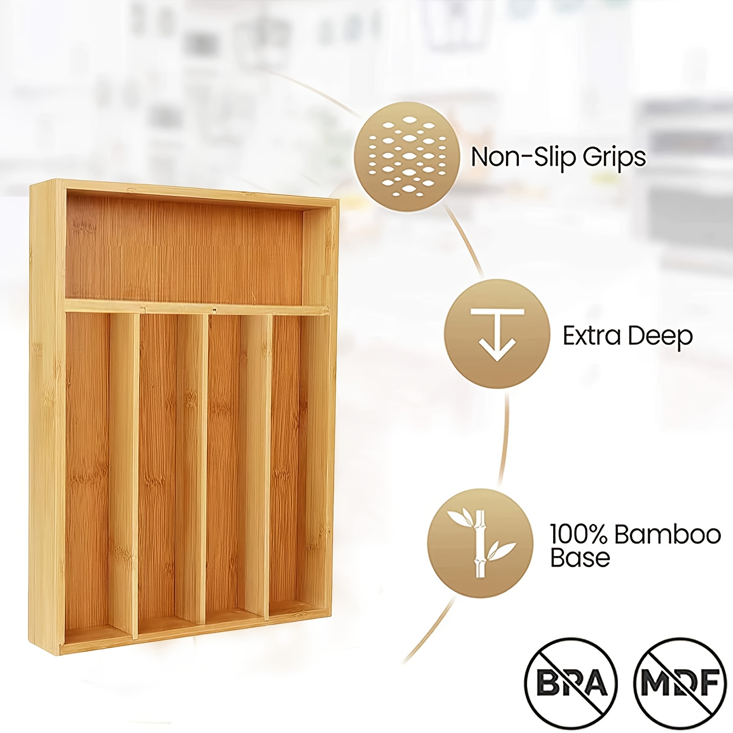 Organizador de Gavetas de Cozi - Drawer Organizer Bamboo avaliação e preço