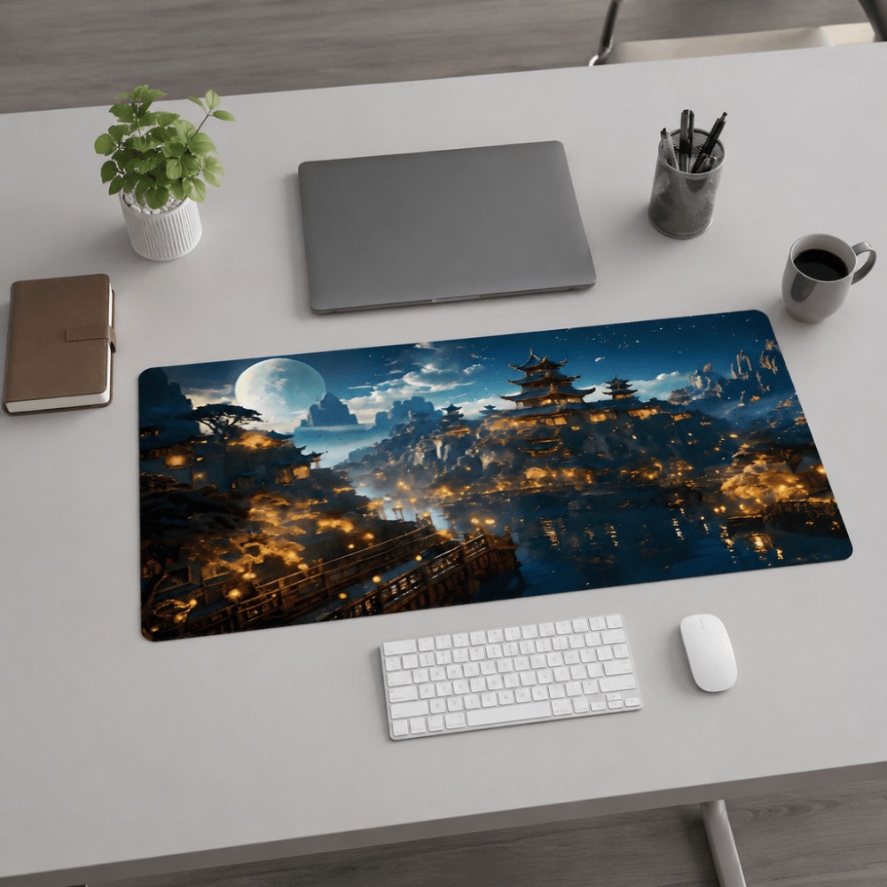 Tapete de mesa alongado com es - Desk Setup Simple avaliação e preço