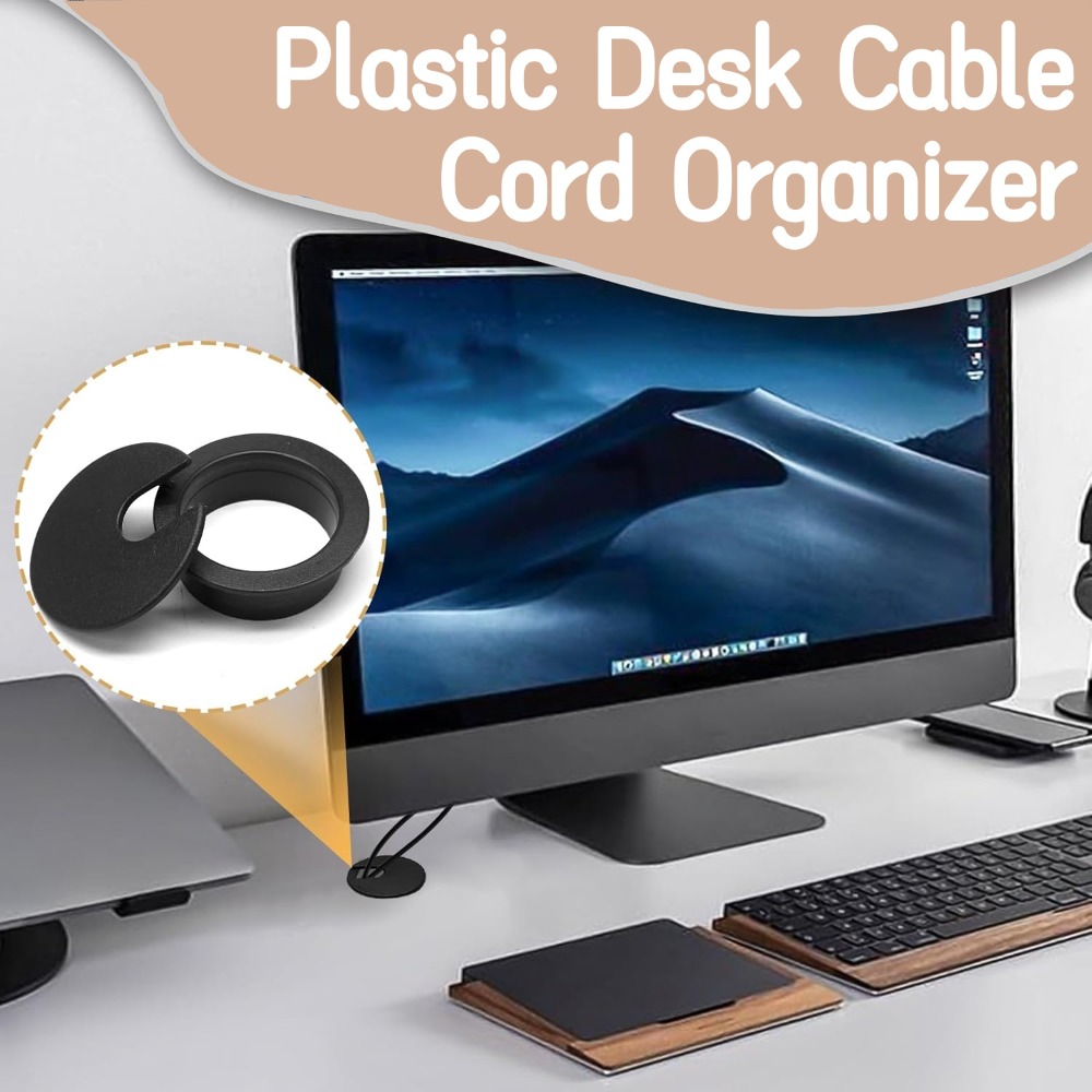 Tampa de buraco de fio de plás - Desk Setup Organizer avaliação e preço