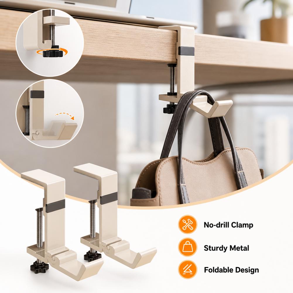 Gancho de Mesa Dobrável Sem Fu - Desk Setup Organizer avaliação e preço
