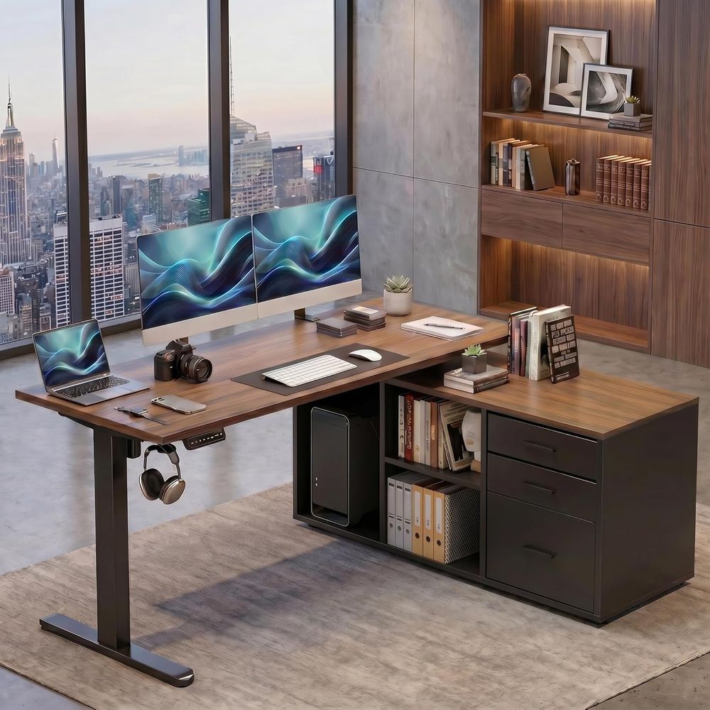 Mesa de Escritório em L de 55  - L Shaped Desk Setup avaliação e preço